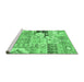 Sideview of Machine Washable Persian Emerald Green Traditional Area Rugs, wshtr3567emgrn