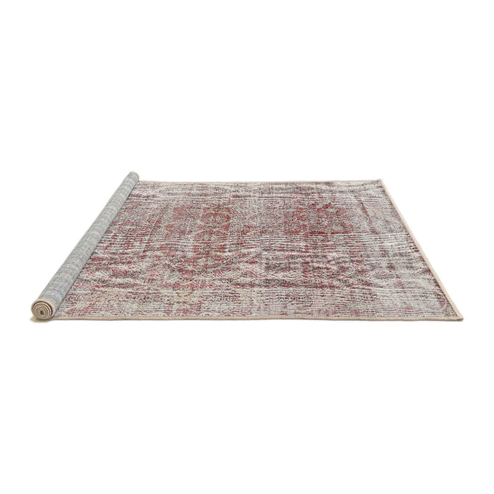 Sideview of Machine Washable Traditional Rose G Pink Rug, wshtr3568