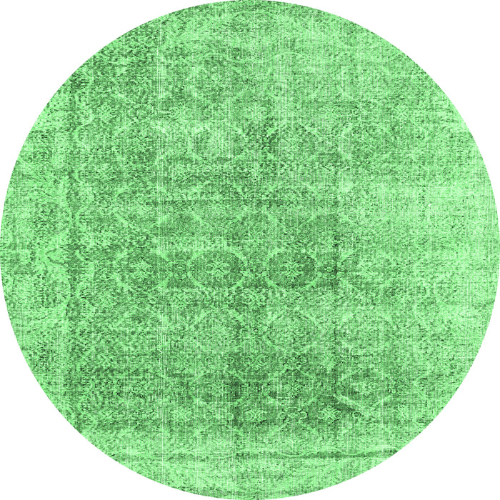 Round Persian Emerald Green Traditional Rug, tr3568emgrn