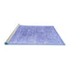 Sideview of Machine Washable Persian Blue Traditional Rug, wshtr3568blu