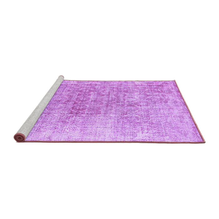 Sideview of Machine Washable Persian Purple Traditional Area Rugs, wshtr3568pur