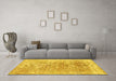 Machine Washable Persian Yellow Traditional Rug in a Living Room, wshtr3568yw