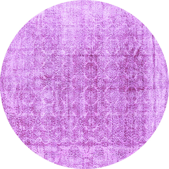 Round Persian Purple Traditional Rug, tr3568pur