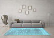 Machine Washable Persian Light Blue Traditional Rug in a Living Room, wshtr3568lblu