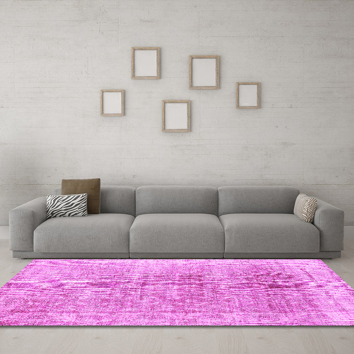 Machine Washable Persian Pink Traditional Rug in a Living Room, wshtr3568pnk