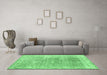 Machine Washable Persian Emerald Green Traditional Area Rugs in a Living Room,, wshtr3568emgrn