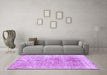 Machine Washable Persian Purple Traditional Area Rugs in a Living Room, wshtr3568pur