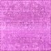 Square Machine Washable Persian Pink Traditional Rug, wshtr3569pnk