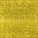 Square Persian Yellow Traditional Rug, tr3569yw