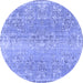 Round Persian Blue Traditional Rug, tr3569blu