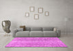 Machine Washable Persian Pink Traditional Rug in a Living Room, wshtr3569pnk