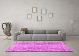Machine Washable Persian Pink Traditional Rug in a Living Room, wshtr3569pnk