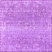 Square Machine Washable Persian Purple Traditional Area Rugs, wshtr3569pur