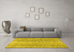 Machine Washable Persian Yellow Traditional Rug in a Living Room, wshtr3569yw