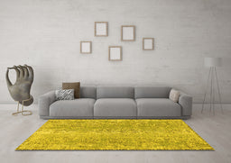 Machine Washable Persian Yellow Traditional Rug in a Living Room, wshtr3569yw