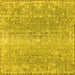 Square Machine Washable Persian Yellow Traditional Rug, wshtr3569yw