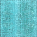 Square Persian Light Blue Traditional Rug, tr3569lblu