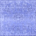 Square Machine Washable Persian Blue Traditional Rug, wshtr3569blu