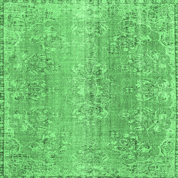 Square Persian Emerald Green Traditional Rug, tr3569emgrn