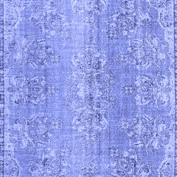 Machine Washable Persian Blue Traditional Rug, wshtr3569blu