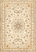 Machine Washable Medallion Brown Traditional Rug, wshtr356brn