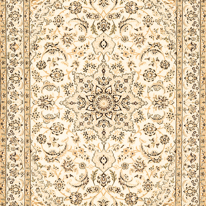 Machine Washable Medallion Brown Traditional Rug, wshtr356brn