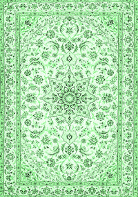 Medallion Emerald Green Traditional Rug, tr356emgrn