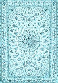 Medallion Light Blue Traditional Rug, tr356lblu