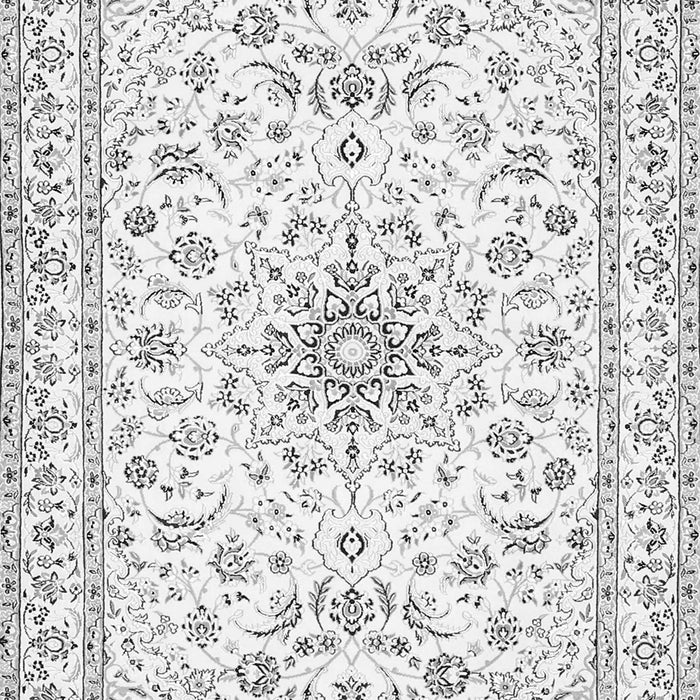 Serging Thickness of Machine Washable Medallion Gray Traditional Rug, wshtr356gry