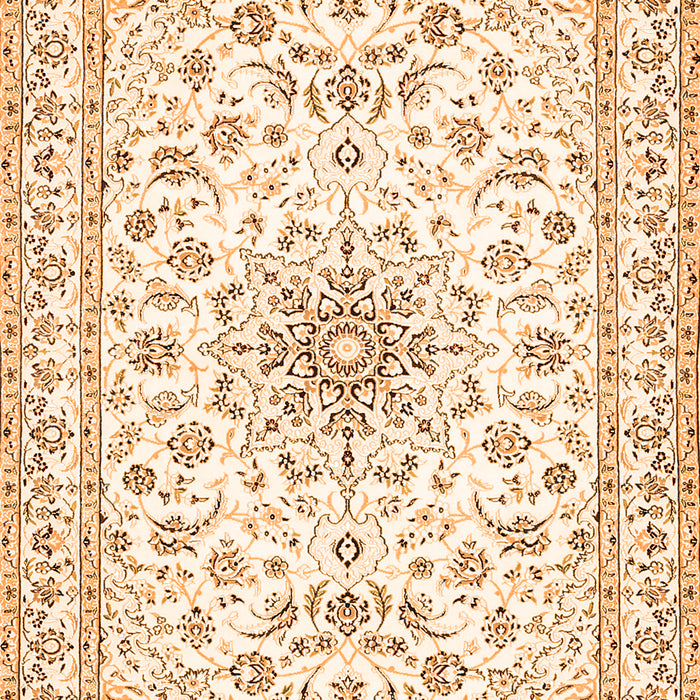 Serging Thickness of Machine Washable Medallion Orange Traditional Area Rugs, wshtr356org