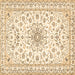 Square Medallion Brown Traditional Rug, tr356brn