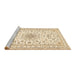 Sideview of Machine Washable Medallion Brown Traditional Rug, wshtr356brn