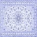 Square Medallion Blue Traditional Rug, tr356blu