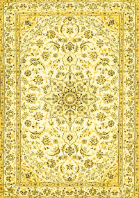 Medallion Yellow Traditional Rug, tr356yw