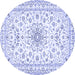 Round Medallion Blue Traditional Rug, tr356blu