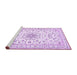 Sideview of Machine Washable Medallion Purple Traditional Area Rugs, wshtr356pur