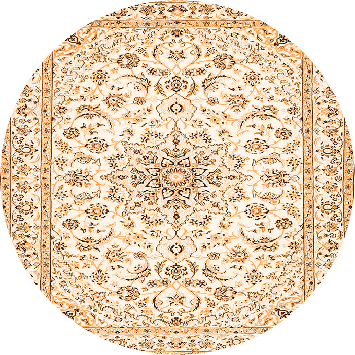 Machine Washable Medallion Orange Traditional Area Rugs, wshtr356org