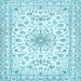 Square Medallion Light Blue Traditional Rug, tr356lblu