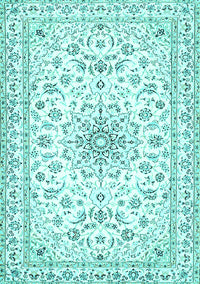 Medallion Turquoise Traditional Rug, tr356turq