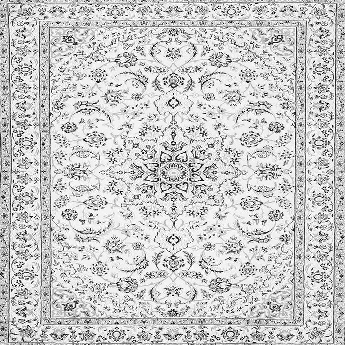 Round Machine Washable Medallion Gray Traditional Rug, wshtr356gry