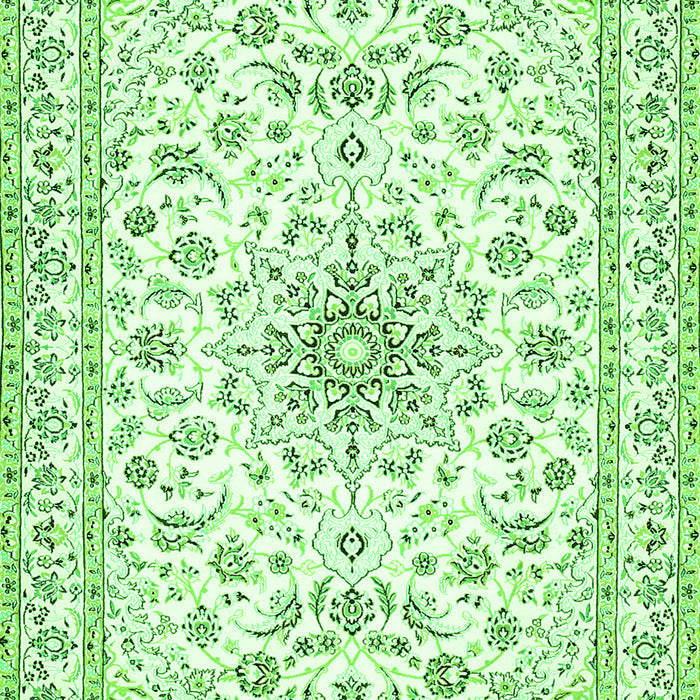 Serging Thickness of Machine Washable Medallion Green Traditional Area Rugs, wshtr356grn