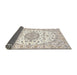 Sideview of Traditional Champagne Beige Medallion Rug, tr357