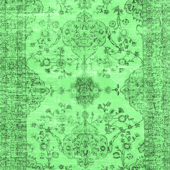Machine Washable Persian Emerald Green Traditional Area Rugs, wshtr3570emgrn