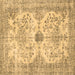 Square Persian Brown Traditional Rug, tr3570brn