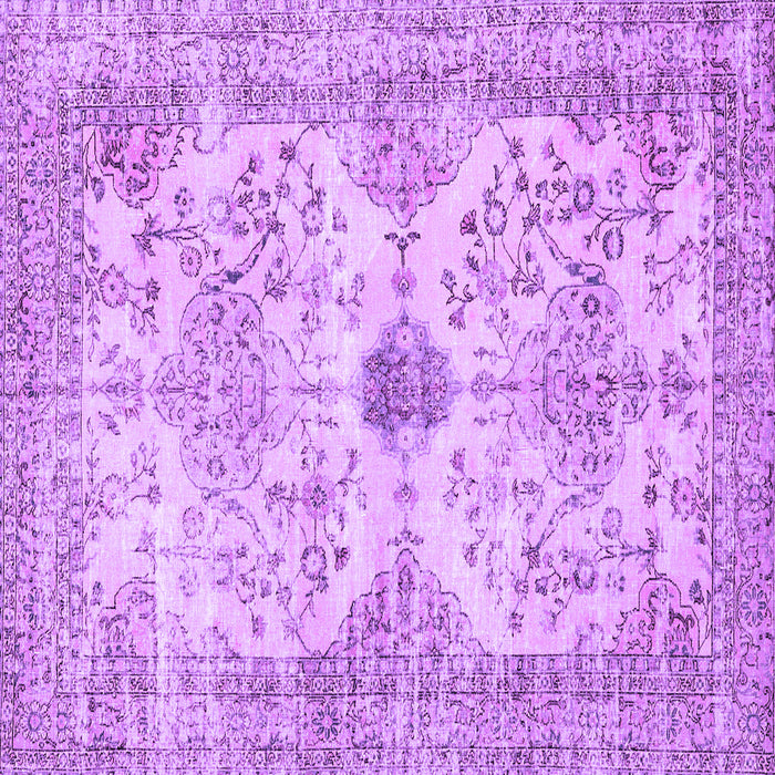 Square Machine Washable Persian Purple Traditional Area Rugs, wshtr3570pur