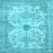 Square Persian Light Blue Traditional Rug, tr3570lblu