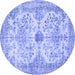 Round Persian Blue Traditional Rug, tr3570blu