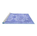 Sideview of Machine Washable Persian Blue Traditional Rug, wshtr3570blu