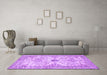 Machine Washable Persian Purple Traditional Area Rugs in a Living Room, wshtr3570pur