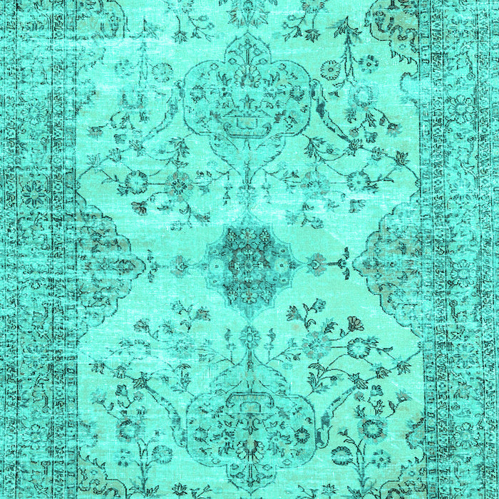 Machine Washable Persian Turquoise Traditional Area Rugs, wshtr3570turq